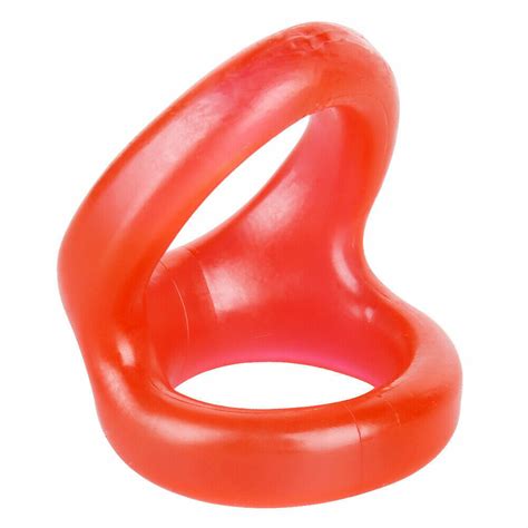 Male Scrotum Testicle Squeeze Ring Cage Soft Stretcher Enhancer Delay