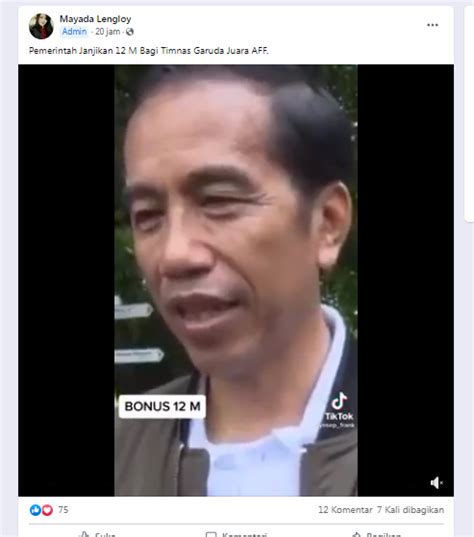 Cek Fakta Beredar Video Presiden Jokowi Janjikan Rp M Bagi Timnas