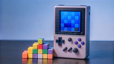 Retro Tetris Game Handheld Console Stock Illustration - Illustration of ...