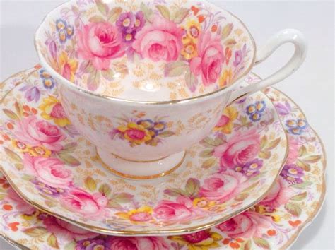 Royal Albert Serena Avon Shape Trio Set Tea Cup Saucer And Plate