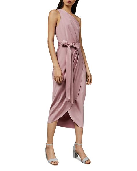 Ted Baker Gabie One Shoulder Draped Dress In Mink Modesens