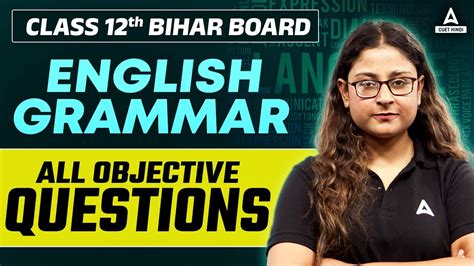 Class Bihar Boards Exam English Grammar All Objective Question