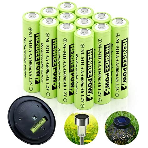 Henreepow Aaa Rechargeable Battery 1 2v Ni Mh Solar Batteries Low Self Discharge Pre Charged