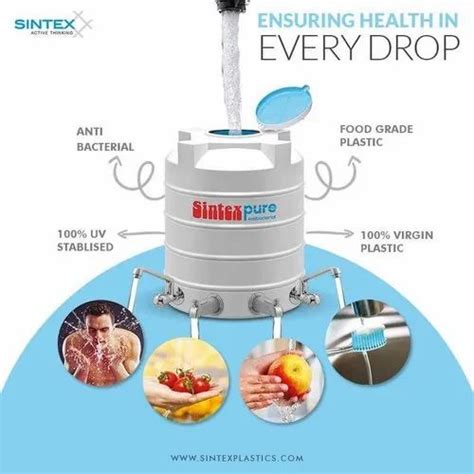 White Sintex Pure Antimicrobial Water Tanks At 9 Litre In Kolkata