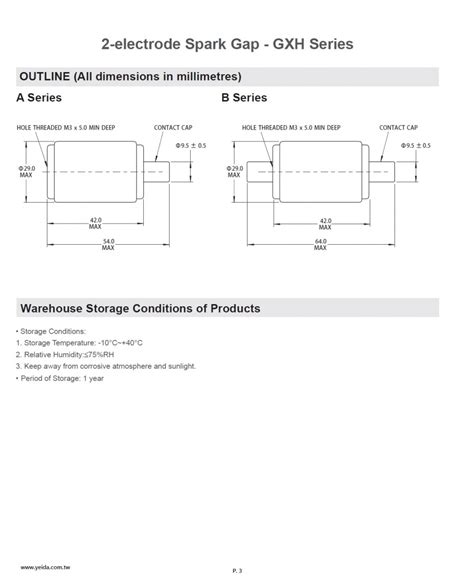 Spark Gap Tubes 2 Electrode Spark Gap Gxh Series 高能點火放電管宜大電線有限公司