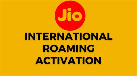 Jio International Roaming Instant Online Activation Youtube