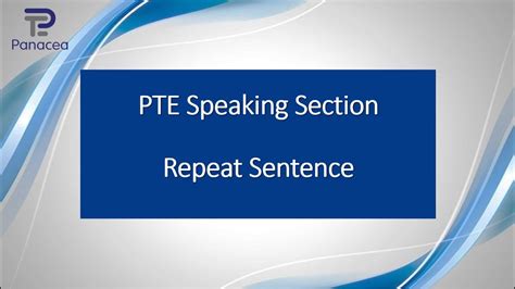 PTE Speaking Repeat Sentence Panacea Education YouTube