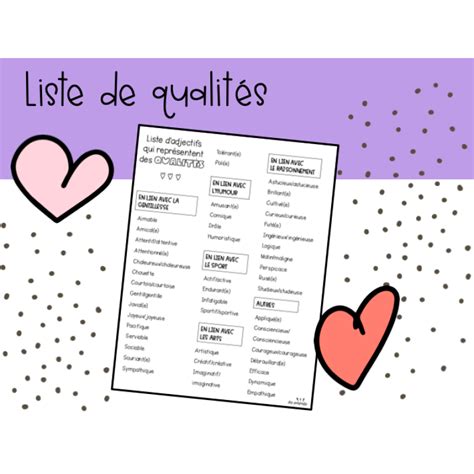 liste de qualités