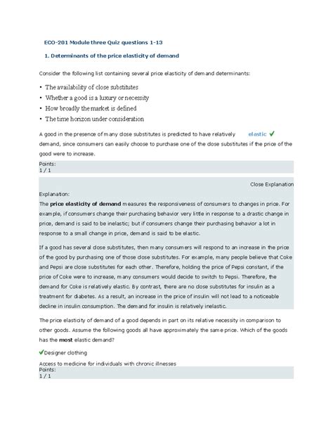 ECO 201 Module 3 Quiz Questions 1 13 ECO 201 Module Three Quiz