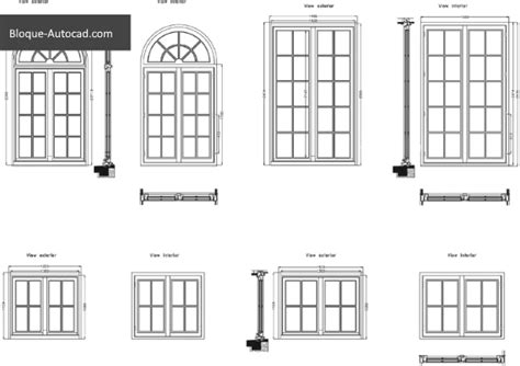 Ventanales En Planta Y Alzado DWG Descargar Bloques AutoCAD