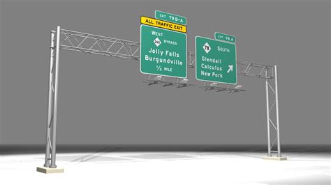 3d Model Overhead Highway Signs Version Turbosquid 1159776