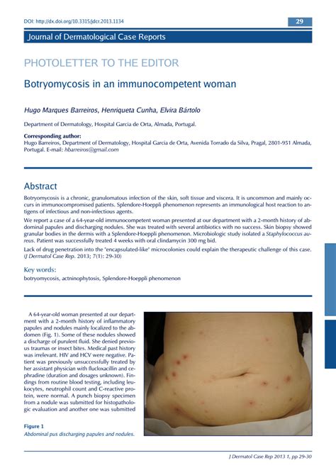 (PDF) Photoletter to the editor: Botryomycosis in an immunocompetent woman