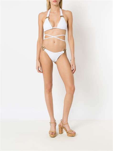 Amir Slama Wrap Around Bikini Set White Farfetch