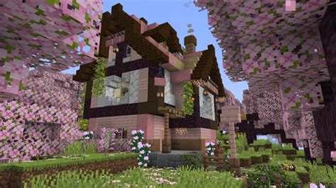 the cherry blossom biome might be the most atmospheric in the overworld : r/Minecraft