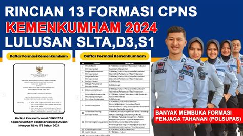 RINCIAN FORMASI CPNS KEMENKUMHAM TAHUN 2024 YouTube