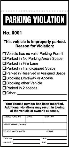 Blank Speeding Ticket Template