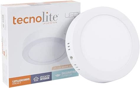 Tecnolite Lámpara Plafón LED Techo 12 W Luz Suave Cálida Interiores