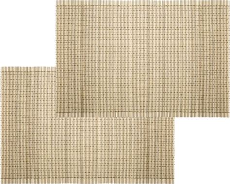 Set Van 10x Stuks Placemats Beige Bamboe 45 X 30 Cm Tafel