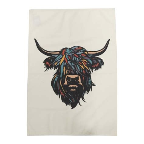 Heilan Coo 100 Cotton Tea Towel Multi Coloured Homeware Eurostick