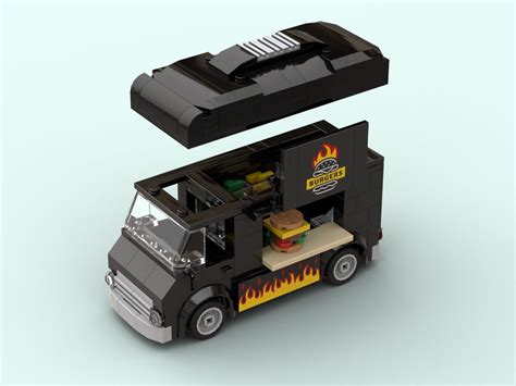 Lego Moc Burger Truck By Xenlc Rebrickable Build With Lego