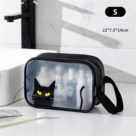 Trousse De Toilette Femme Transparente PVC Chat Noir Ma Jolie Trousse