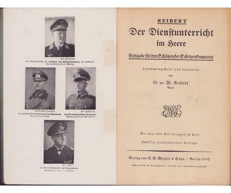 Ea Militaria Wehrmacht Schützen Reibert Handbook 1940