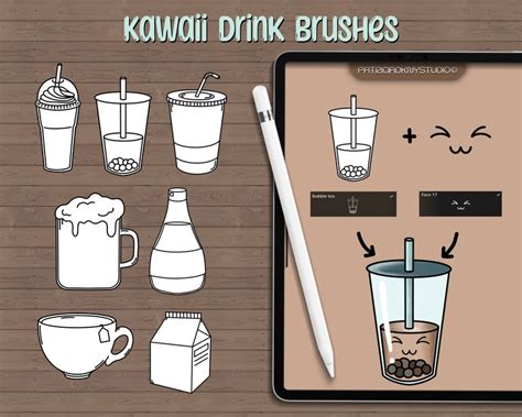 Kawaii Procreate Brushes Kawaii Face Stamps Mix And Match Etsy