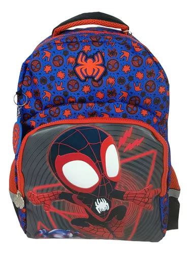 Mochila Grande Spidey Miles Premium Design De Tecido Multicolorido