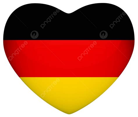 Alemania Bandera Corazón Lustroso Botón Berlín Signo Global Vector Png