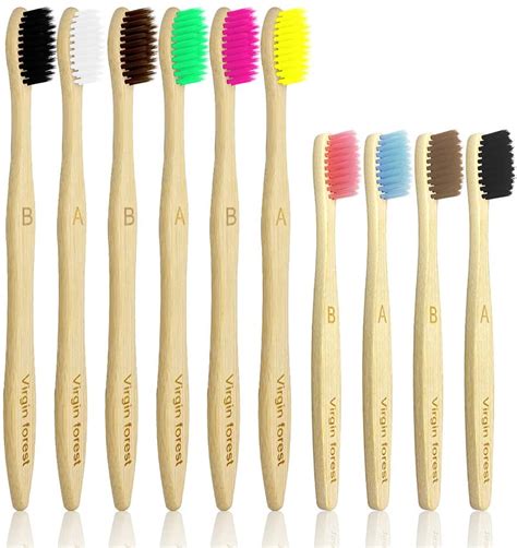 Brosses à dents en bambou 6 Pour adultes 4 Pour enfants Brosses à