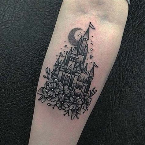 Disney Tattoo 33 Exquisite Disney Castle Tattoo Designs TattooBlend