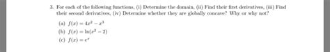 Solved 3 For Each Of The Following Functions I Determine