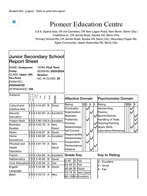Pioneer Education Centre Report | PDF