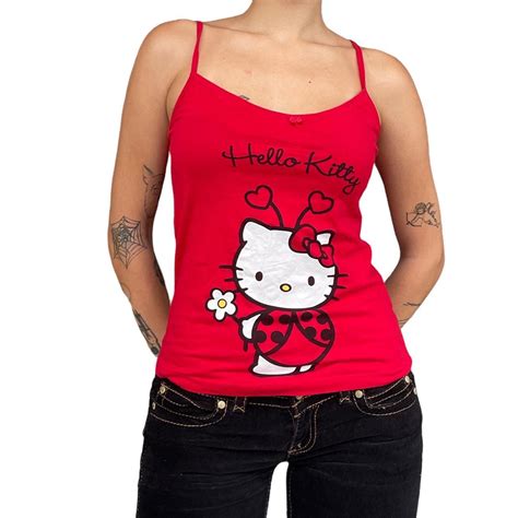 Hello Kitty tank top in red ️‍🔥 super cute kidcore top... - Depop