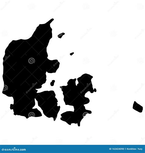 Denmark Map Silhouette Black Vector Illustration EPS10 Stock Vector