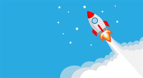 Startup Project Horizontal Concept Banner Rocket Launch Vector