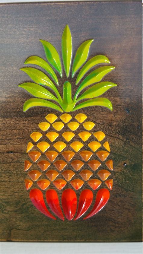 E Komo Mai Wood Sign Carved Aloha Hawaiian Decor Pineapple Etsy In