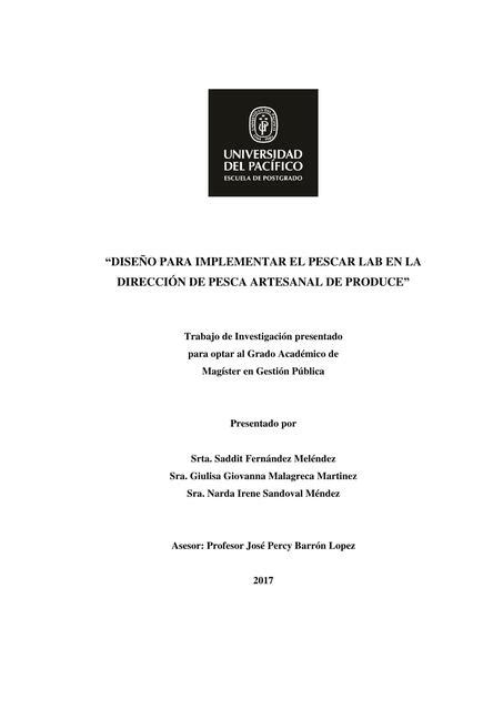 Trabajo de Investigación presentado para optar al Grado Académico de