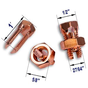 SatelliteSale UL Listed High Strength Copper Grounding Split Bolt