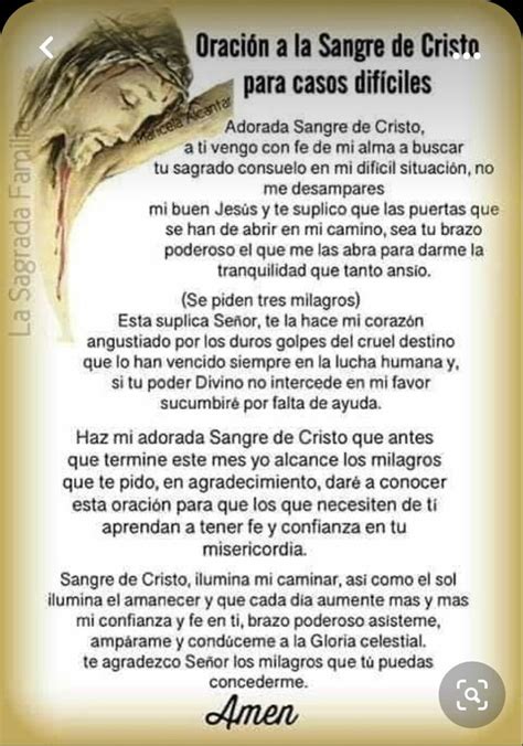 Oraci N A La Sangre De Cristo Para Casos Dif Ciles Oraciones De