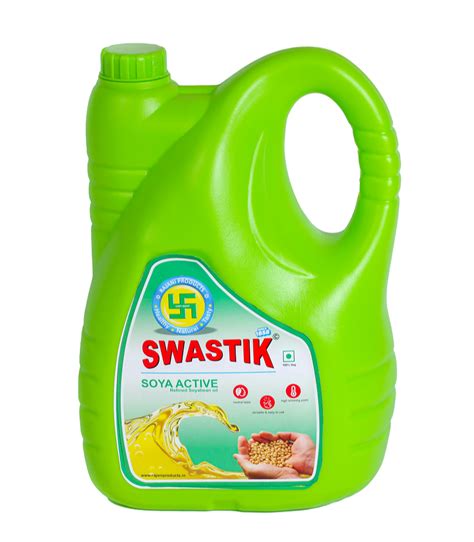 Swastik Soya Active Refined Soyabean Oil Plastic Can Packaging Size