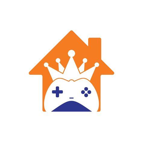 Game King Home Shape Concept Logo Icon Design Game Crown Joystick Icon