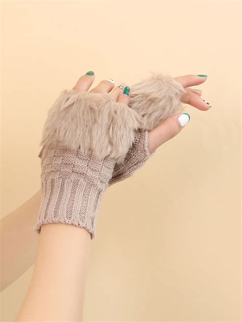 Luvas De Malha Sem Dedos Fingerless Gloves Knitted Knitted Gloves