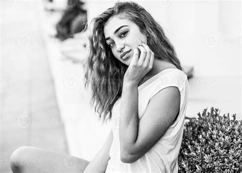 Attractive Blonde Caucasian Female Model Posing Outside Stock Photo At Vecteezy