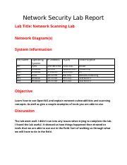 Lab Report Vulnerability Scanning Lab Docx Network Security Lab