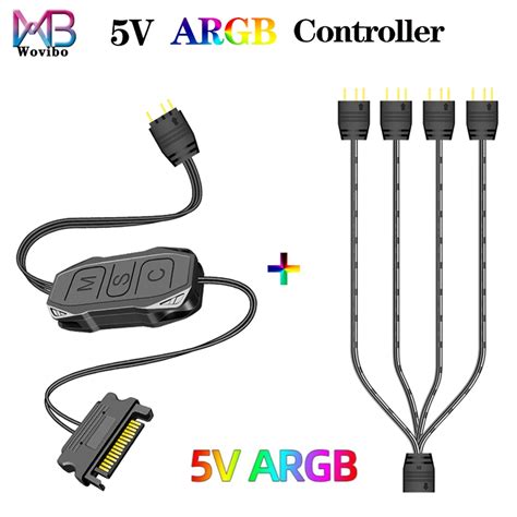 Mini adaptateur 5V 3 broches vers SATA ARGB contrôleur HUB