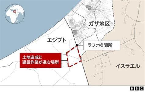 エジプトとガザ地区ラファとの境界で囲い建設や造成か 衛星画像 Bbcニュース