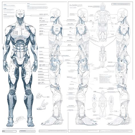 Premium Photo Design Of Cyborg Prosthetic Schematic Poster With