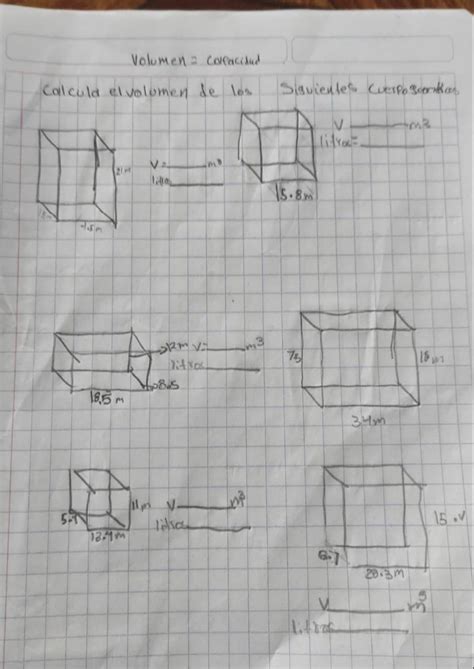 Calcula El Volumen De Los Siguientes Cuerpos Geometricos Porfa Es Para