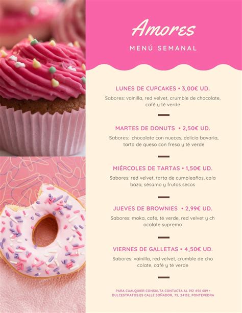 Plantillas De Men S De Postres Editables Canva